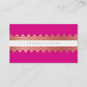Tarjeta De Visita MODERNO CHEVRON PATTERN moderno oro simple rosa ca