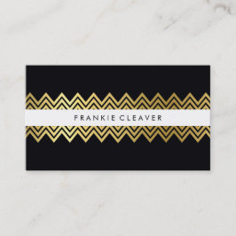 Tarjeta De Visita MODERNO CHEVRON PATTERN moderno simple oro negro