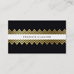 Tarjeta De Visita MODERNO CHEVRON PATTERN moderno simple oro negro