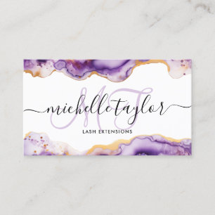 Tarjeta De Visita Moderno Chic Monograma Artista de Maquillaje Pelo