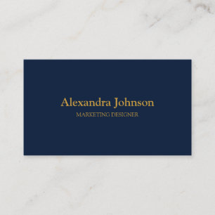 Tarjeta De Visita Moderno Chic Oro Azul Marino Minimalista Profesion