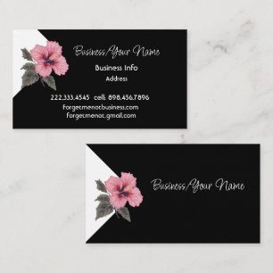 Tarjeta De Visita Moderno Clásico Profesional Hibisco Tropical