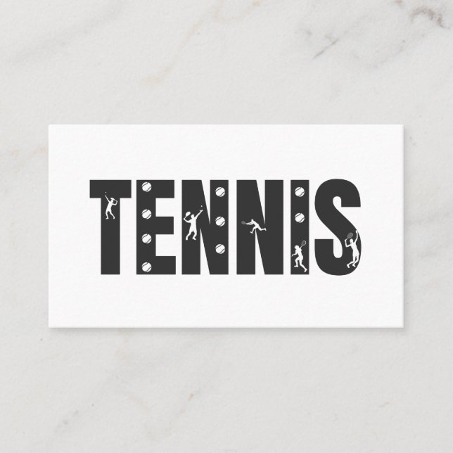 Tarjeta De Visita Moderno club de entrenadores de jugadores de tenis (Anverso)