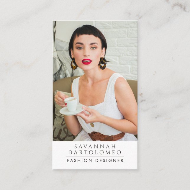 Tarjeta De Visita Moderno código QR de foto profesional para empresa (Anverso)