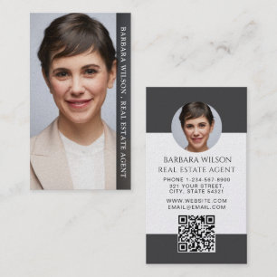 Tarjeta De Visita Moderno Código QR de fotografía inmobiliaria profe