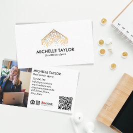 Tarjeta De Visita Moderno Código QR de fotografía inmobiliaria profe