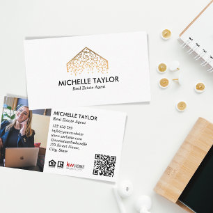 Tarjeta De Visita Moderno Código QR de fotografía inmobiliaria profe