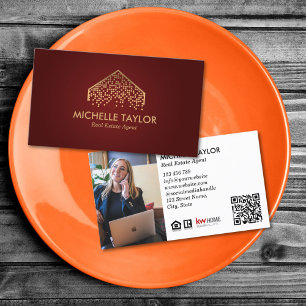 Tarjeta De Visita Moderno Código QR de fotografía inmobiliaria profe