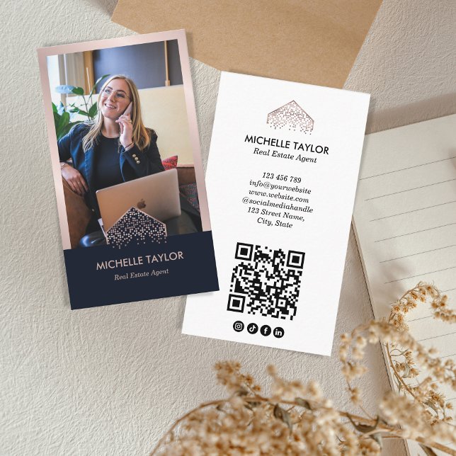 Tarjeta De Visita Moderno Código QR de fotografía inmobiliaria profe (Subido por el creador)
