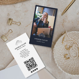 Tarjeta De Visita Moderno Código QR de fotografía inmobiliaria profe