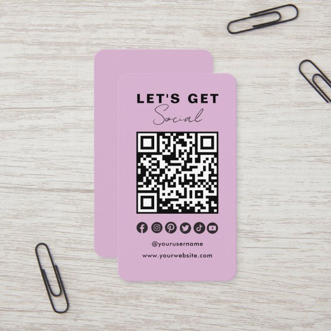 Tarjeta De Visita Moderno código QR Los medios sociales se conectan  (Anverso/Reverso In Situ)