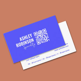 Tarjeta De Visita Moderno código QR Minimalista profesional brillant