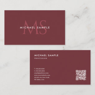 Tarjeta De Visita Moderno código QR Monograma Elegante profesional d