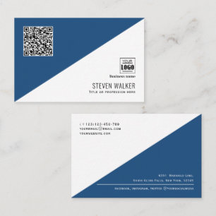 Tarjeta De Visita Moderno código QR Sencillo profesional para empre
