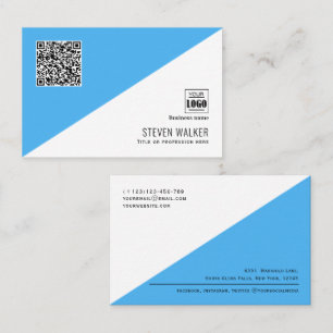 Tarjeta De Visita Moderno código QR Sencillo profesional para empre