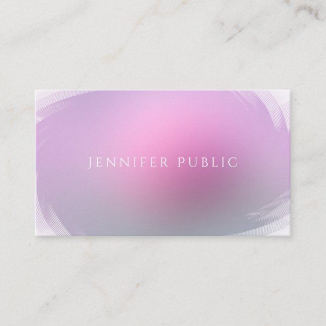Tarjeta De Visita Moderno Colores Elegantes Plantilla Profesional Si (Anverso)