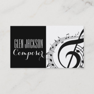 Tarjeta De Visita Moderno compositor profesional Music Notes Músico