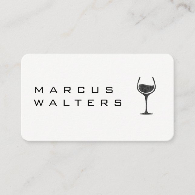 Tarjeta De Visita Moderno con el icono del cristal de vino (Anverso)