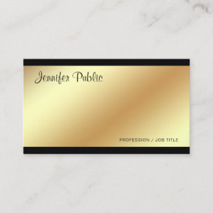 Tarjeta De Visita Moderno corporativo elegante negro y plancha de or