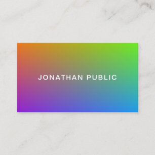 Tarjeta De Visita Moderno creativo colorido Minimalista elegante sim