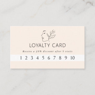 Tarjeta De Visita Moderno, de líneas, femenino, leafy, salon, beige