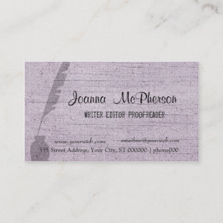 Tarjeta De Visita Moderno de moda de la pluma antigua del escritor