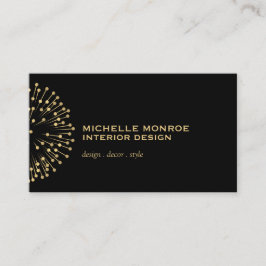 Tarjeta De Visita Moderno de moda Starburst Diseñador Interior Blk