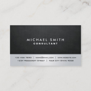 Tarjeta De Visita Moderno de plata negro llano profesional elegante