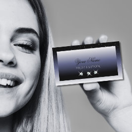 Tarjeta De Visita Moderno degradado azul negro Sparkle Jewels Elegan