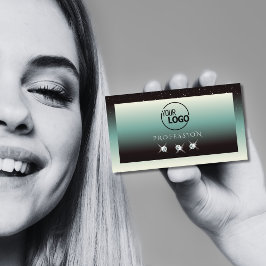 Tarjeta De Visita Moderno degradado Verde azulado negro Sparkle Jewe
