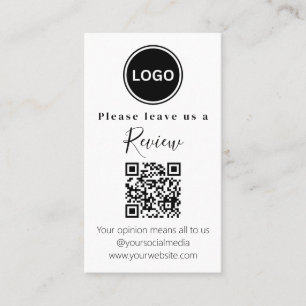 Tarjeta De Visita Moderno   Dejarnos una revisión   código QR