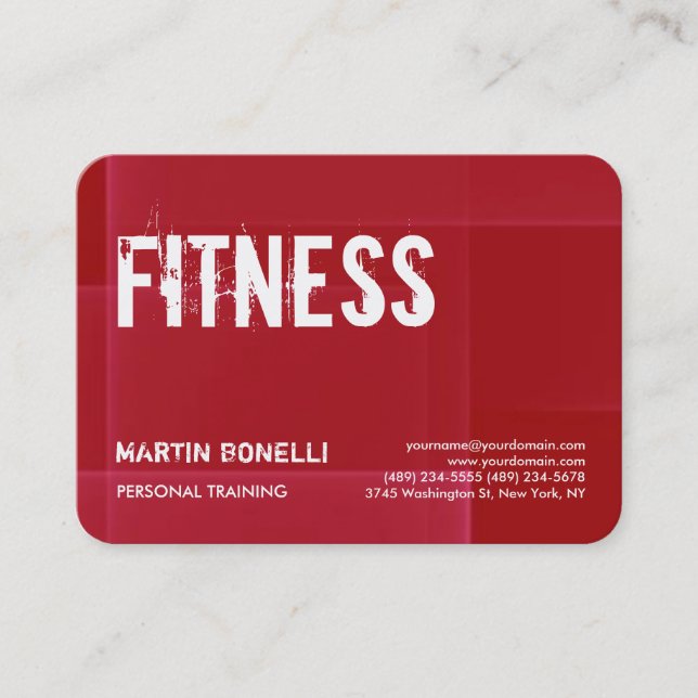 Tarjeta De Visita Moderno deporte de entrenamiento personal dinámico (Anverso)
