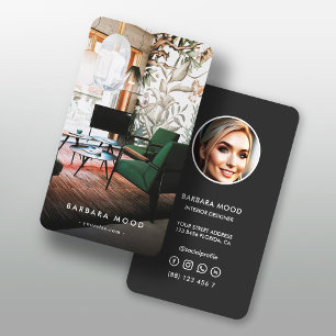Tarjeta De Visita Moderno diseñador de interiores Social Media