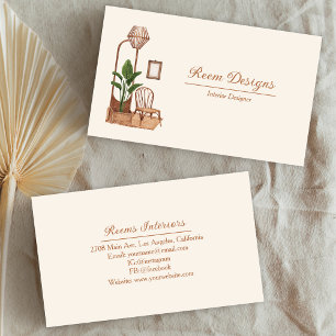 Tarjeta De Visita Moderno Diseñador Interior - Mobiliario y Madera