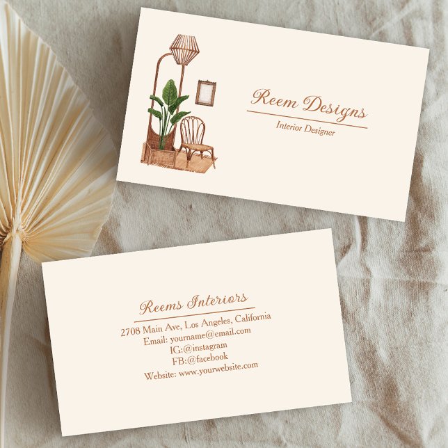 Tarjeta De Visita Moderno Diseñador Interior - Mobiliario y Madera (Subido por el creador)