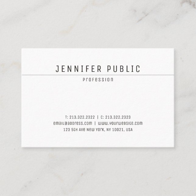 Tarjeta De Visita Moderno diseño creativo elegante estilo sencillo b (Anverso)