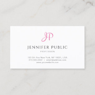 Tarjeta De Visita Moderno diseño elegante monograma rosa elegante mo
