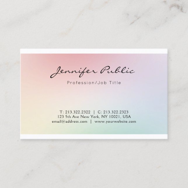 Tarjeta De Visita Moderno diseño Elite Profesional Elegante (Anverso)