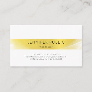 Tarjeta De Visita Moderno diseño minimalista Gold Luxury