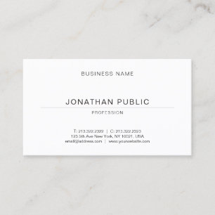 Tarjeta De Visita Moderno Diseño Minimalista Plantilla Simple Elegan