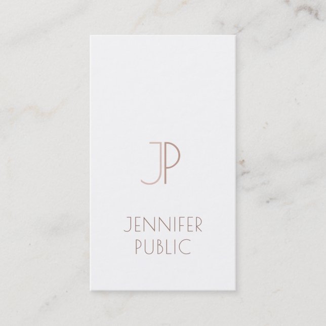 Tarjeta De Visita Moderno diseño monogramado de estilo elegante (Anverso)