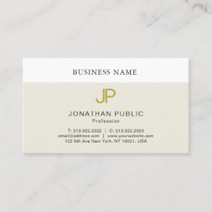 Tarjeta De Visita Moderno diseño monogramado de oro elegante de moda