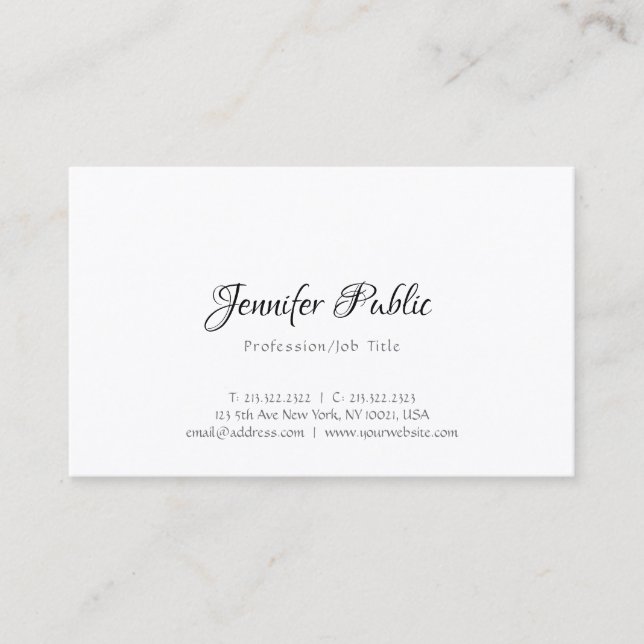 Tarjeta De Visita Moderno Diseño Profesional Elegante Plantilla Simp (Anverso)