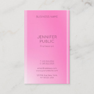 Tarjeta De Visita Moderno diseño sencillo elegante de plantilla rosa
