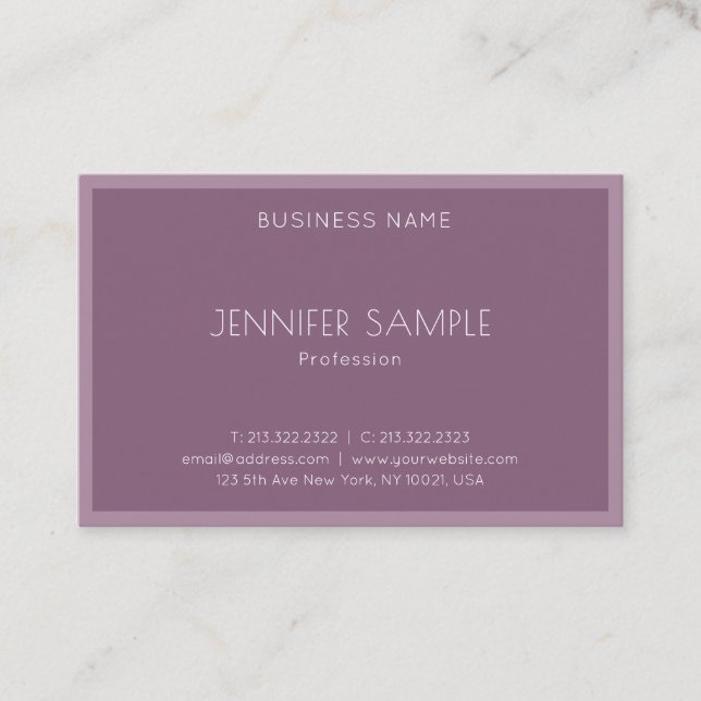 Tarjeta De Visita Moderno diseño sencillo elegante plantilla de moda (Anverso)