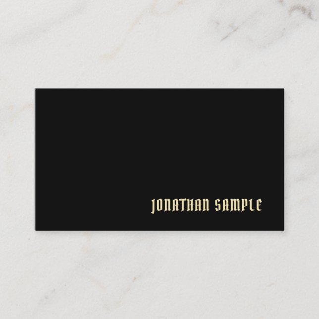 Tarjeta De Visita Moderno diseño simple elegante elegante oro negro (Anverso)