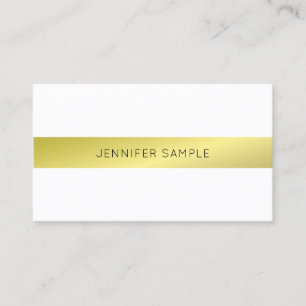 Tarjeta De Visita Moderno diseño simple y elegante Gold Plain Luxury