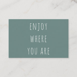 Tarjeta De Visita Moderno Disfrute De Un Ambiente Verde Donde Usted 