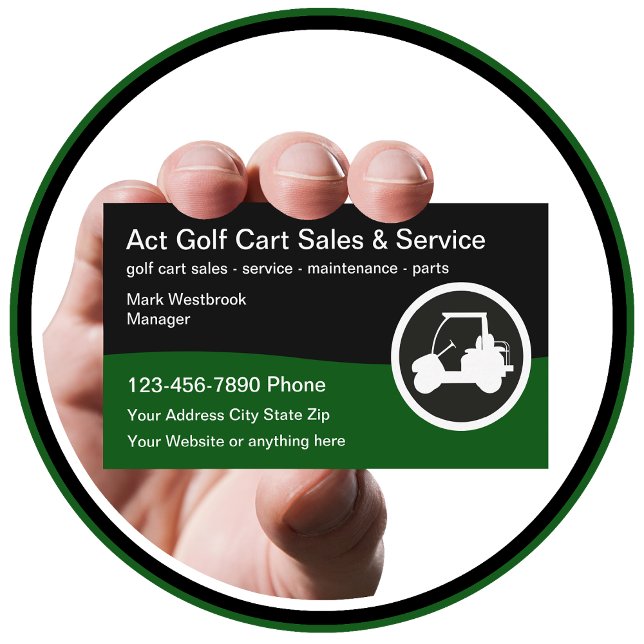 Tarjeta De Visita Moderno Distribuidor de Carros de Golf (Subido por el creador)