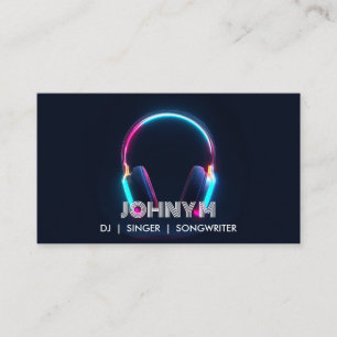 Tarjeta De Visita Moderno DJ profesional Songwriter Auriculares musi